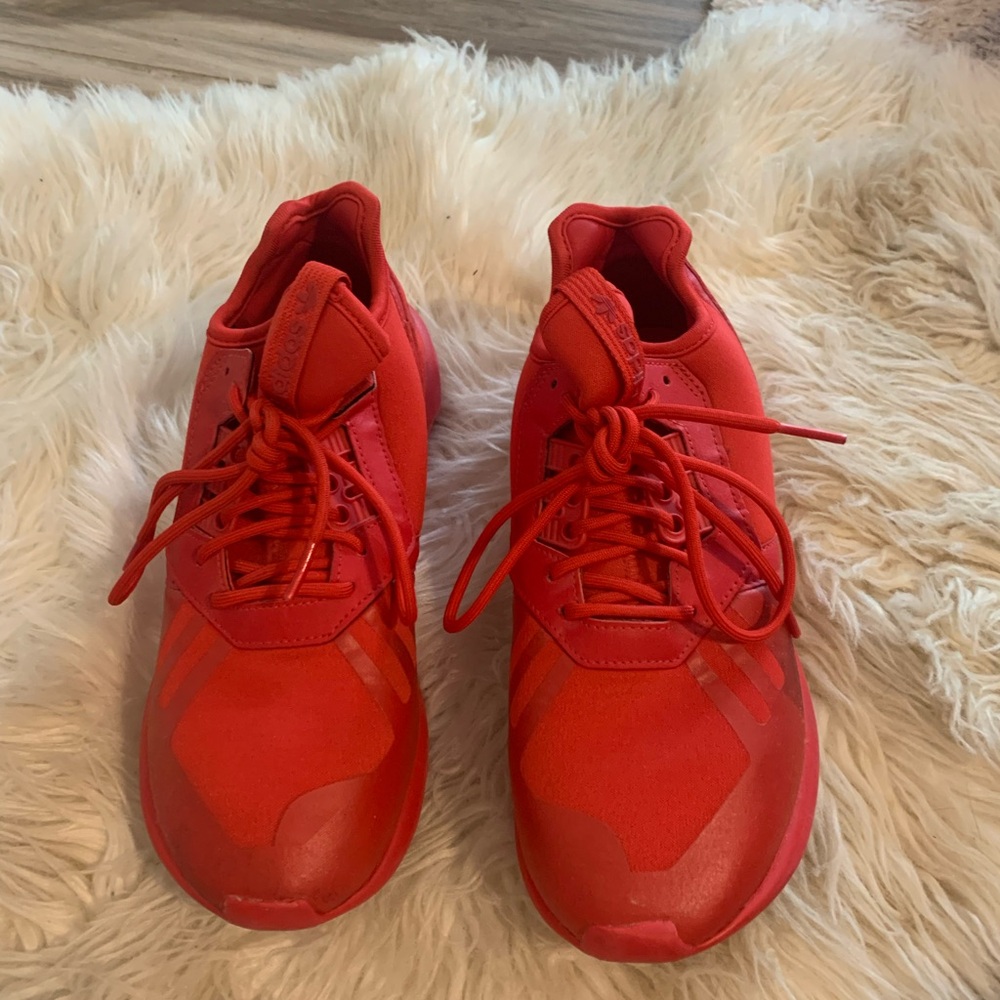 Adidas red sneakers